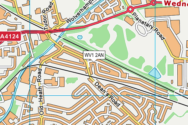 WV1 2AN map - OS VectorMap District (Ordnance Survey)