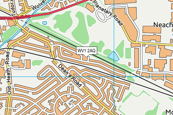 WV1 2AQ map - OS VectorMap District (Ordnance Survey)