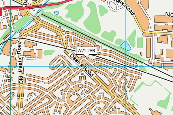 WV1 2AR map - OS VectorMap District (Ordnance Survey)