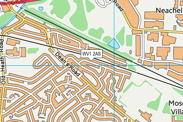 WV1 2AS map - OS VectorMap District (Ordnance Survey)