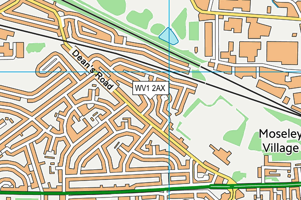 WV1 2AX map - OS VectorMap District (Ordnance Survey)