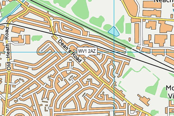 WV1 2AZ map - OS VectorMap District (Ordnance Survey)