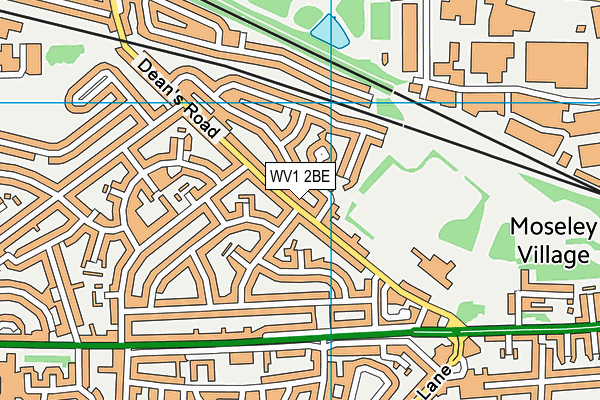 WV1 2BE map - OS VectorMap District (Ordnance Survey)