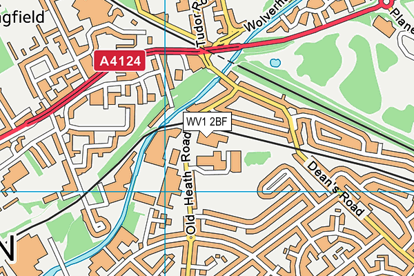 WV1 2BF map - OS VectorMap District (Ordnance Survey)