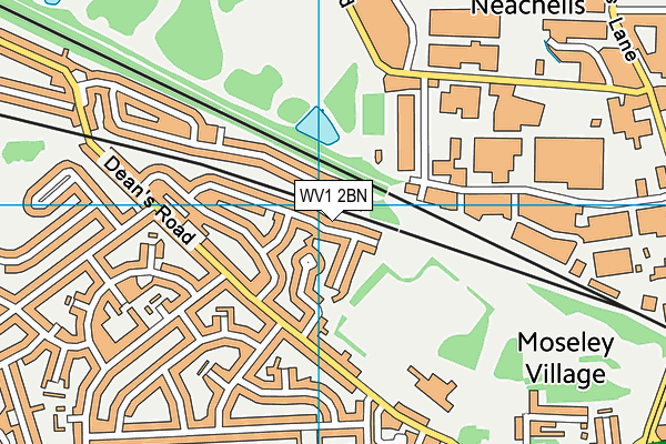 WV1 2BN map - OS VectorMap District (Ordnance Survey)