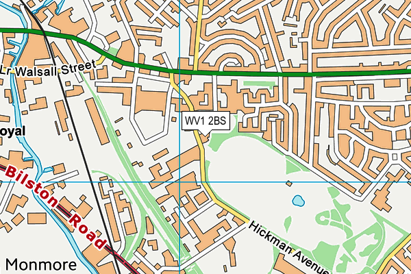 East Park (Wolverhampton) map (WV1 2BS) - OS VectorMap District (Ordnance Survey)