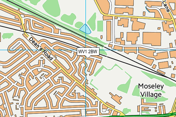 WV1 2BW map - OS VectorMap District (Ordnance Survey)