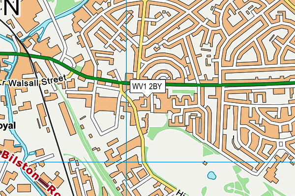 WV1 2BY map - OS VectorMap District (Ordnance Survey)