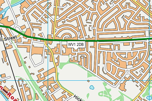 WV1 2DB map - OS VectorMap District (Ordnance Survey)