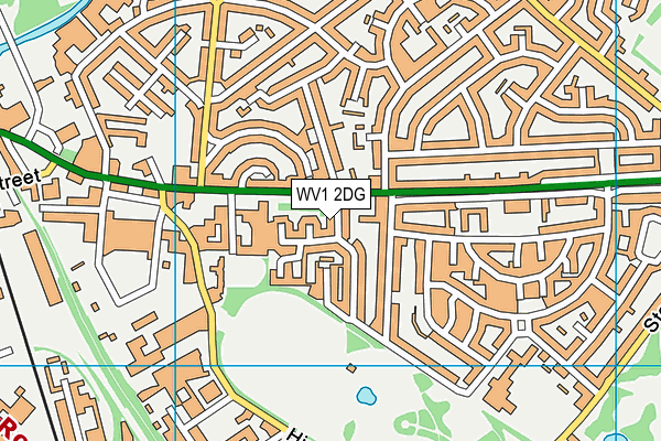 WV1 2DG map - OS VectorMap District (Ordnance Survey)