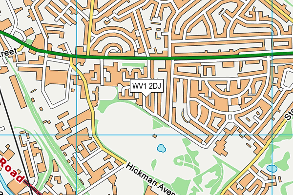 WV1 2DJ map - OS VectorMap District (Ordnance Survey)