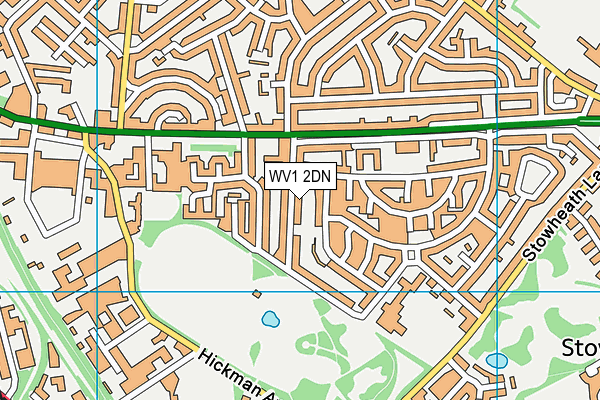 WV1 2DN map - OS VectorMap District (Ordnance Survey)