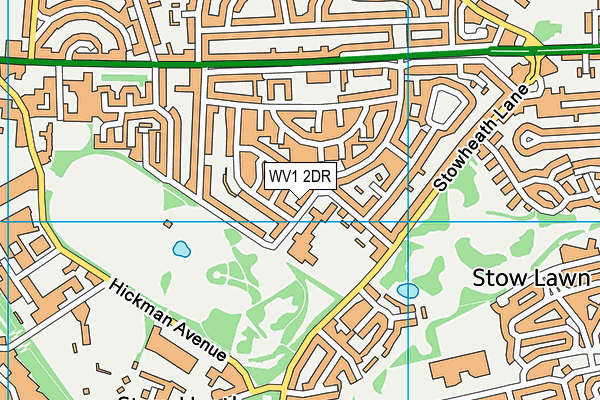 WV1 2DR map - OS VectorMap District (Ordnance Survey)