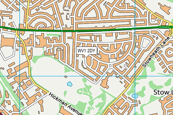 WV1 2DY map - OS VectorMap District (Ordnance Survey)