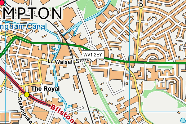 WV1 2EY map - OS VectorMap District (Ordnance Survey)