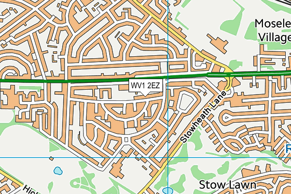 WV1 2EZ map - OS VectorMap District (Ordnance Survey)