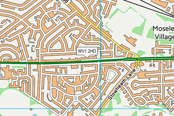 WV1 2HD map - OS VectorMap District (Ordnance Survey)