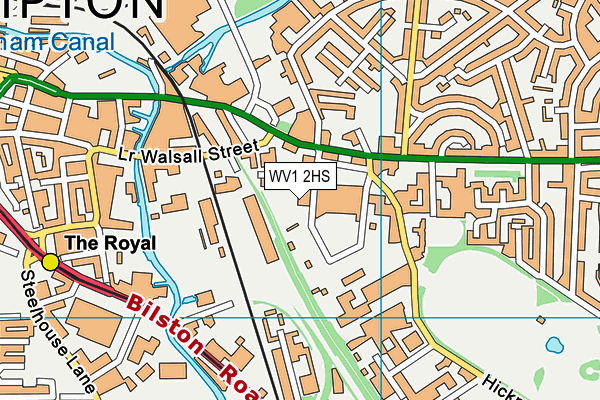 WV1 2HS map - OS VectorMap District (Ordnance Survey)