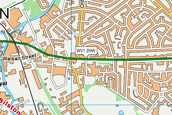 WV1 2HW map - OS VectorMap District (Ordnance Survey)