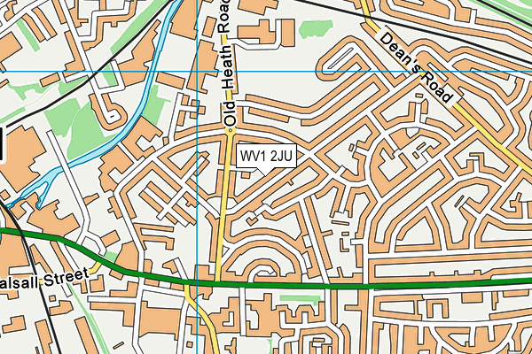 WV1 2JU map - OS VectorMap District (Ordnance Survey)