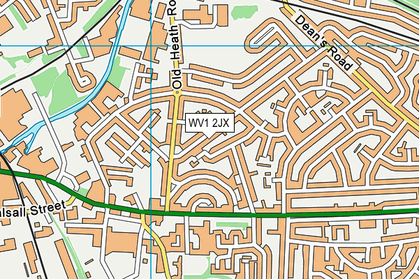 WV1 2JX map - OS VectorMap District (Ordnance Survey)