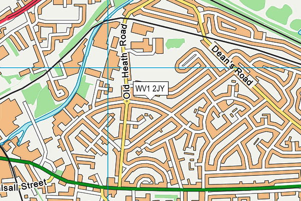 WV1 2JY map - OS VectorMap District (Ordnance Survey)