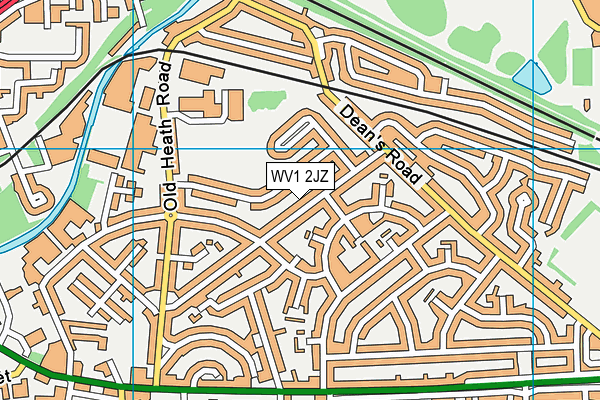 WV1 2JZ map - OS VectorMap District (Ordnance Survey)