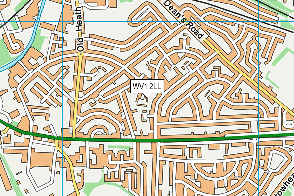 WV1 2LL map - OS VectorMap District (Ordnance Survey)