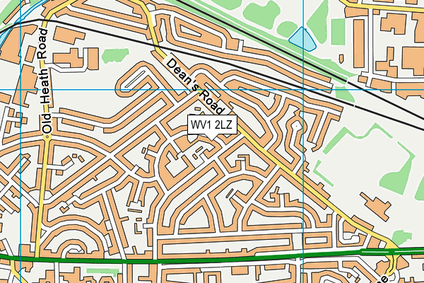 WV1 2LZ map - OS VectorMap District (Ordnance Survey)