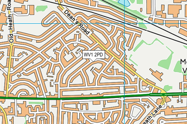 WV1 2PD map - OS VectorMap District (Ordnance Survey)