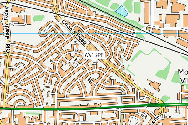 WV1 2PF map - OS VectorMap District (Ordnance Survey)