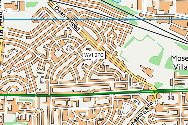 WV1 2PQ map - OS VectorMap District (Ordnance Survey)