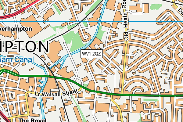 WV1 2QZ map - OS VectorMap District (Ordnance Survey)