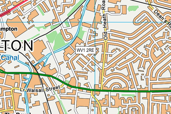 WV1 2RE map - OS VectorMap District (Ordnance Survey)