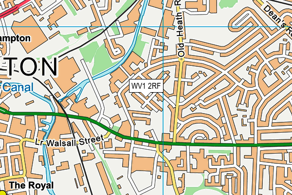 WV1 2RF map - OS VectorMap District (Ordnance Survey)