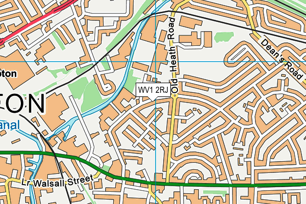 WV1 2RJ map - OS VectorMap District (Ordnance Survey)