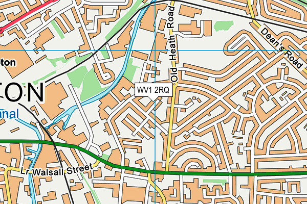 WV1 2RQ map - OS VectorMap District (Ordnance Survey)