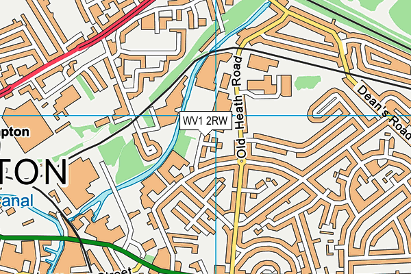 WV1 2RW map - OS VectorMap District (Ordnance Survey)