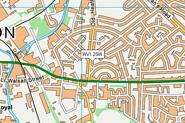 WV1 2SW map - OS VectorMap District (Ordnance Survey)