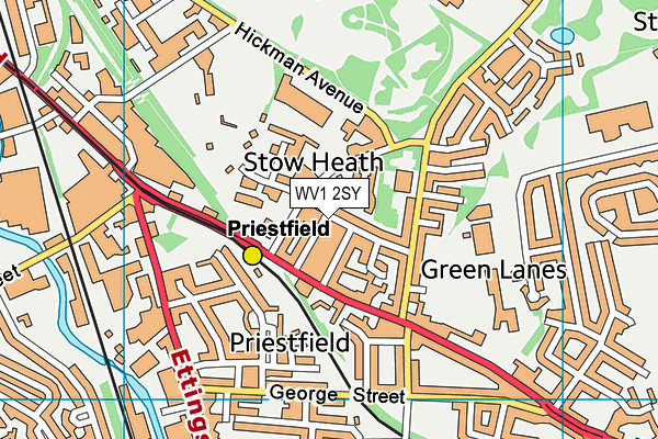 WV1 2SY map - OS VectorMap District (Ordnance Survey)