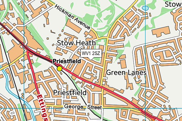 WV1 2SZ map - OS VectorMap District (Ordnance Survey)