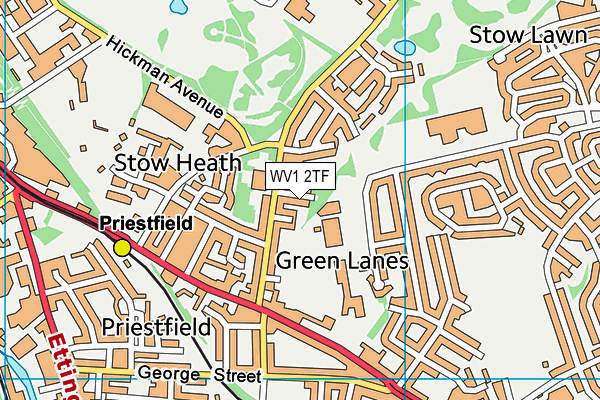 WV1 2TF map - OS VectorMap District (Ordnance Survey)