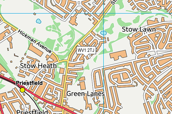 WV1 2TJ map - OS VectorMap District (Ordnance Survey)