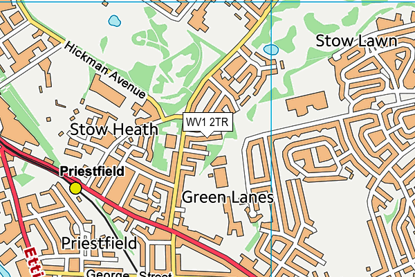 WV1 2TR map - OS VectorMap District (Ordnance Survey)