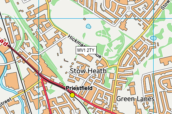 WV1 2TY map - OS VectorMap District (Ordnance Survey)