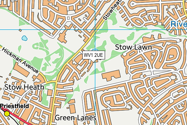 WV1 2UE map - OS VectorMap District (Ordnance Survey)