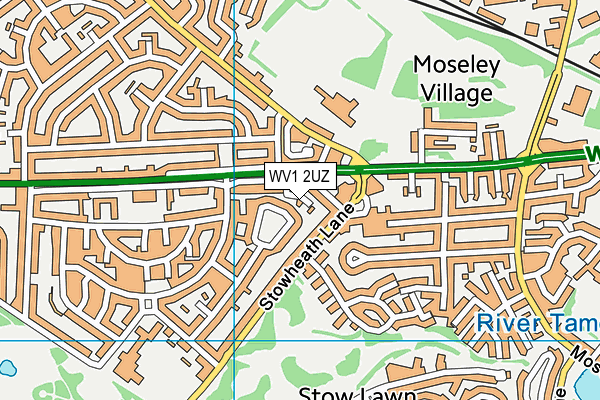 WV1 2UZ map - OS VectorMap District (Ordnance Survey)