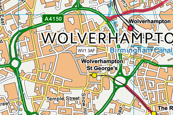 WV1 3AF map - OS VectorMap District (Ordnance Survey)