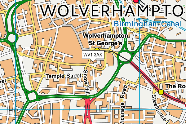 WV1 3AX map - OS VectorMap District (Ordnance Survey)