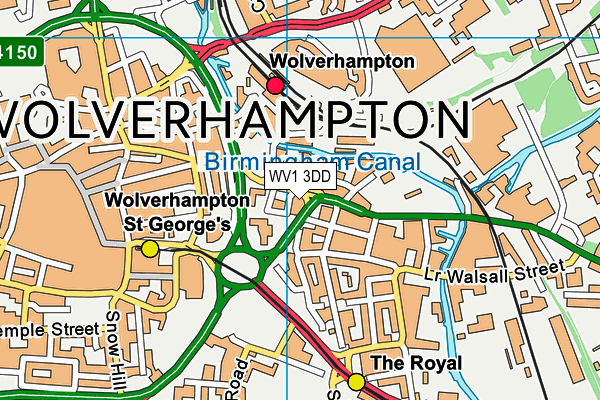WV1 3DD map - OS VectorMap District (Ordnance Survey)